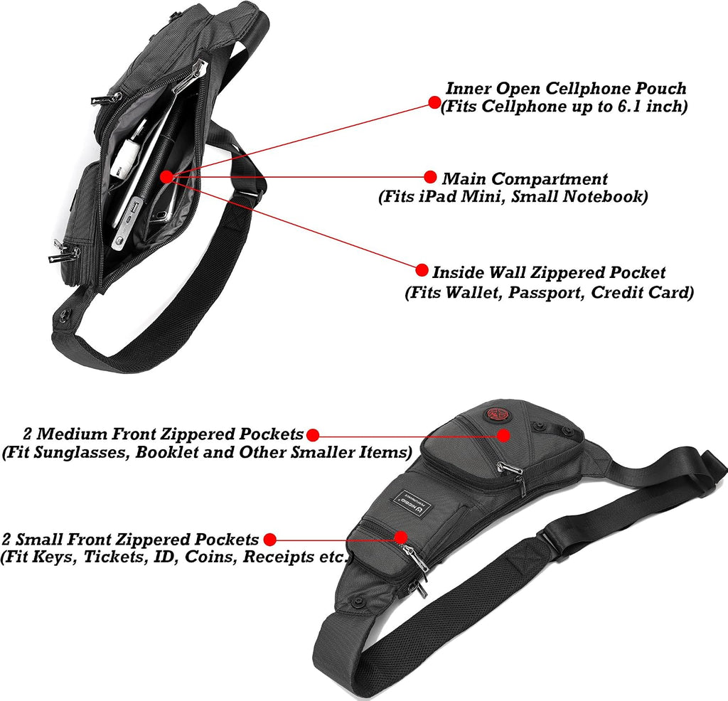 Sling Bag Chest Shoulder Backpack Crossbody Daypack for Men Women