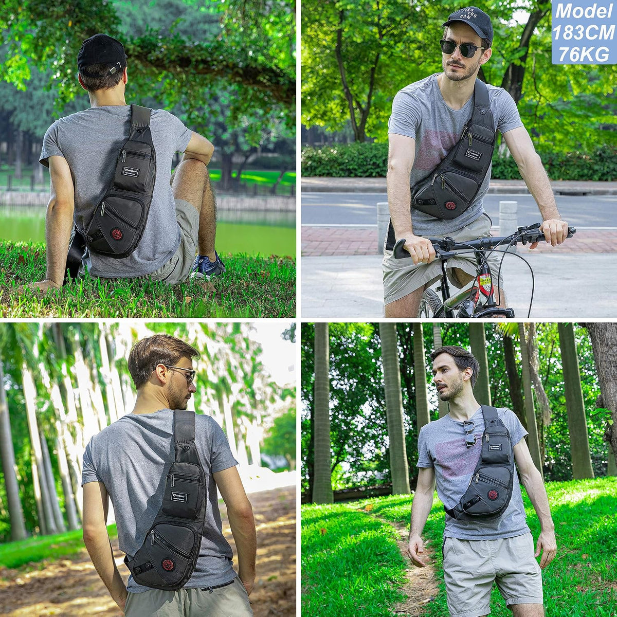 Sling Bag Chest Shoulder Backpack Crossbody Daypack for Men Women