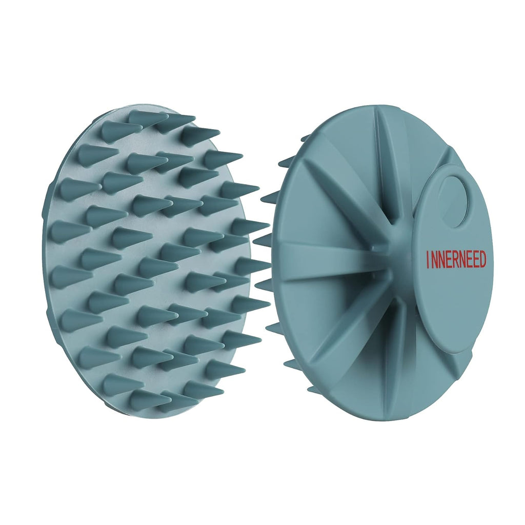 One-Piece Silicone Scalp Massager Shampoo Brush Hair Wash, Dark Green